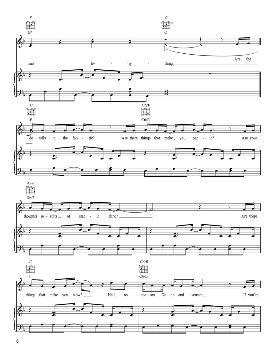Details In The Fabric (Sewing Machine) Piano, Vocal, Guitar scores gallery preview page 6