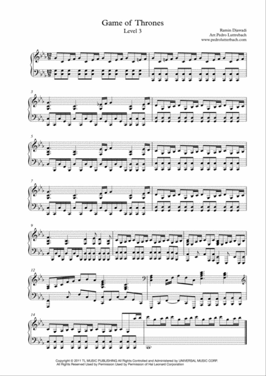 Game Of Thrones Voice scores gallery preview page 1