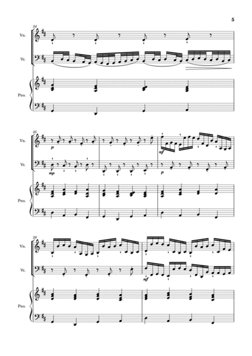 Johann Pachelbel - Canon in D Major, P.37; T.337. Arrangement for Violin, Violoncello and Piano. image number null