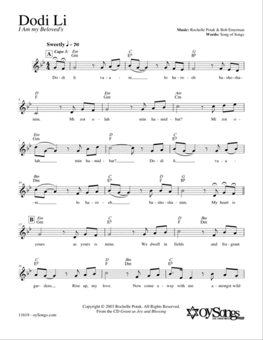 Dodi Li Piano scores gallery preview page 1