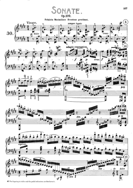 Sonata n.30 in E Major op.109(Ludwig van Beethoven)