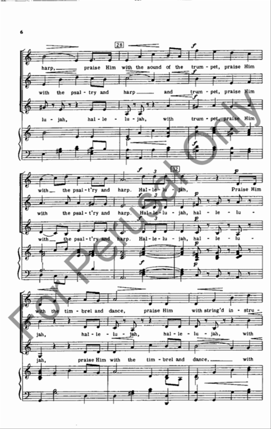Hallelujah, Praise Ye The Lord SSA scores gallery preview page 5