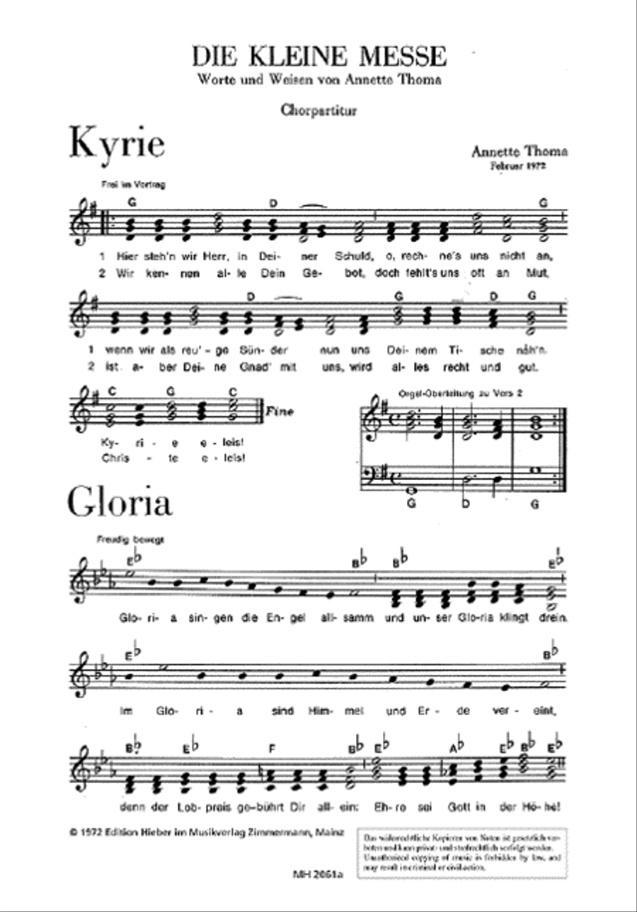 Die Kleine Messe Die Kleine Messe Choir scores gallery preview page 1