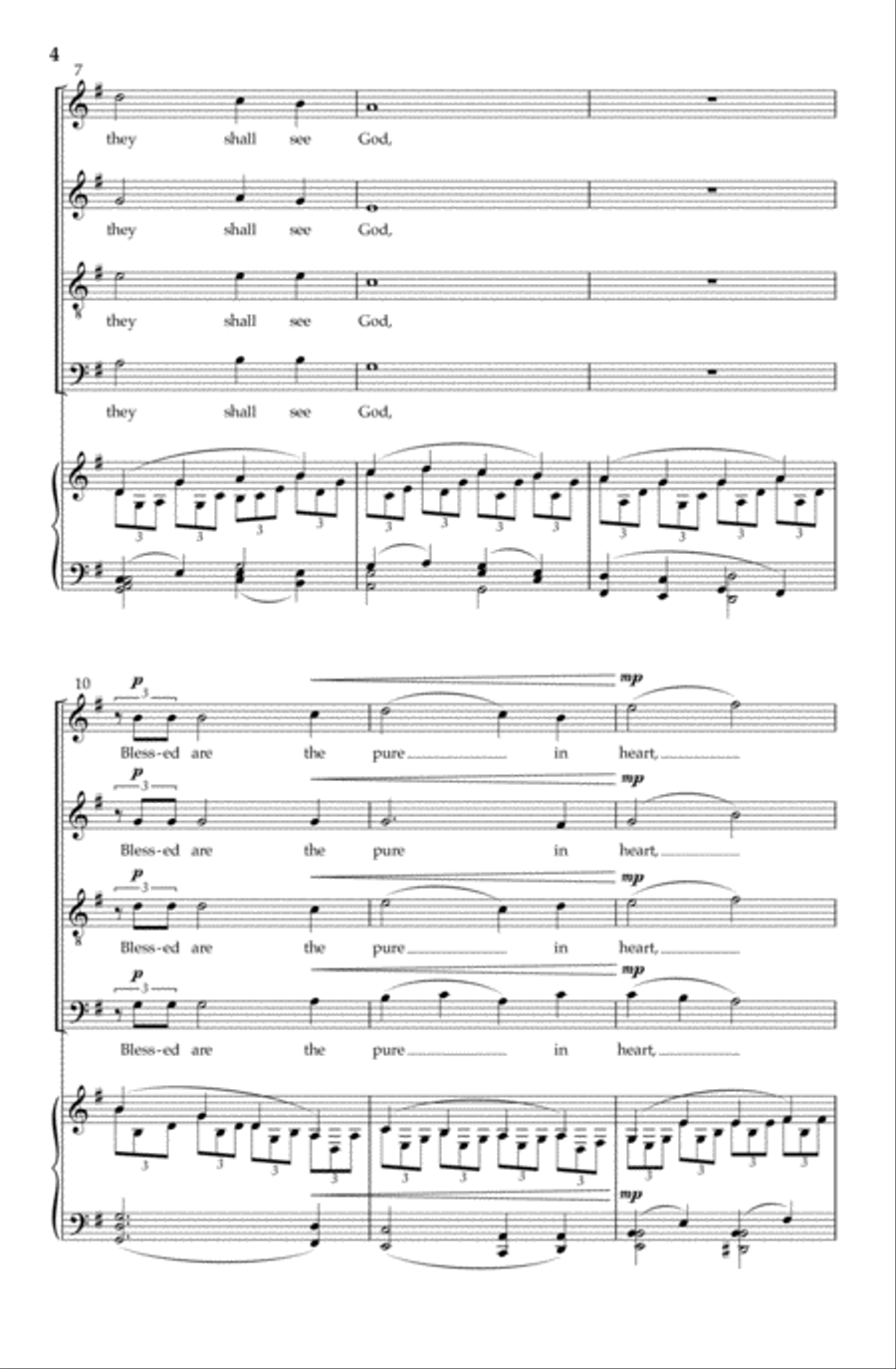 The Pure in Heart 4-Part scores gallery preview page 5