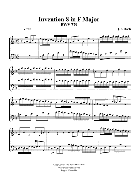 Invention 8 in F Major BWV 779 image number null
