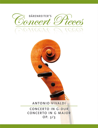 Book cover for Concerto in G major, op. 3/3