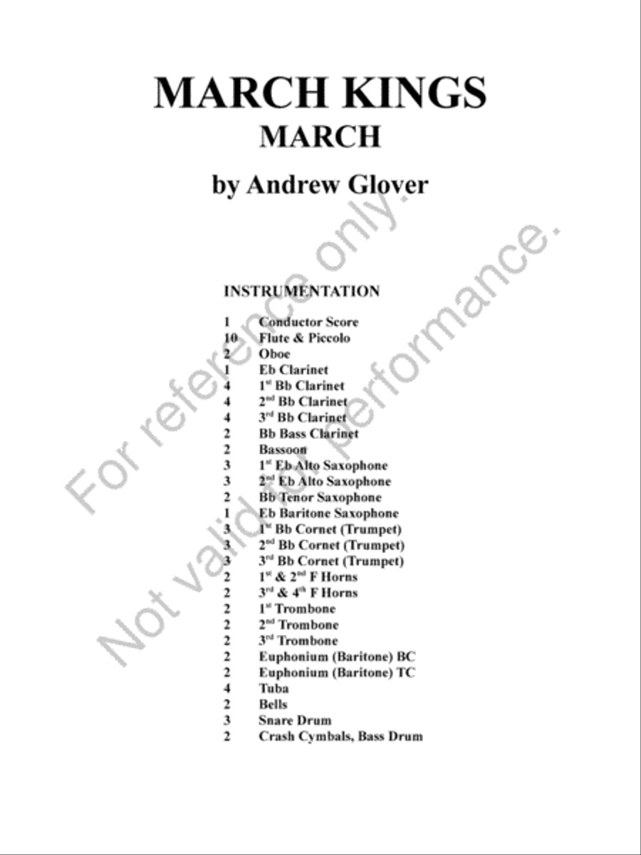 March Kings Concert Band scores gallery preview page 3