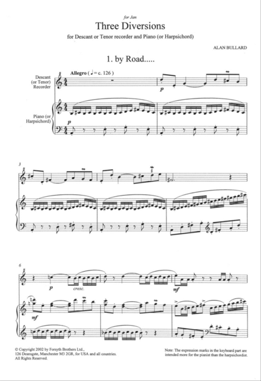 Three Diversions Soprano Recorder scores gallery preview page 3