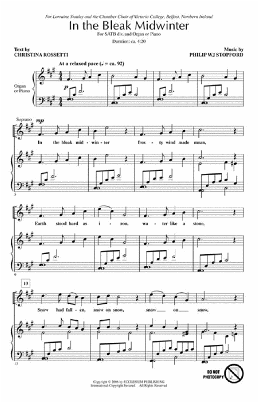 In the Bleak Midwinter Divisi scores gallery preview page 2
