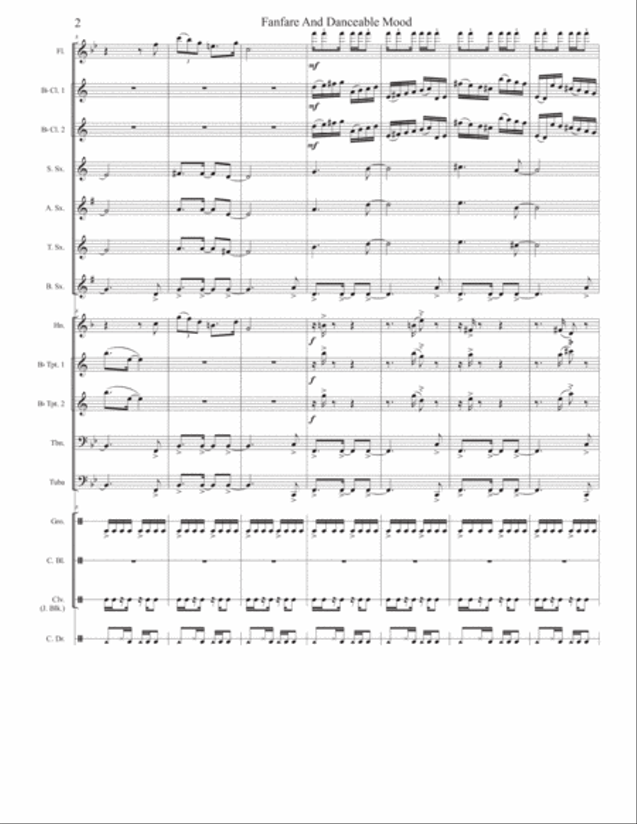 Fanfare and Danceable Mood For Small Wind Ensemble Concert Band scores gallery preview page 4