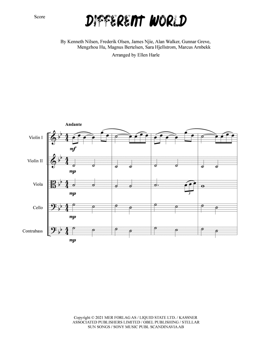 Different World String Orchestra scores gallery preview page 1