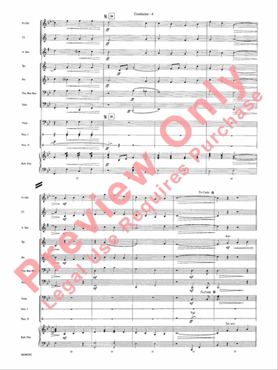 Irish Tune from County Derry Concert Band scores gallery preview page 6