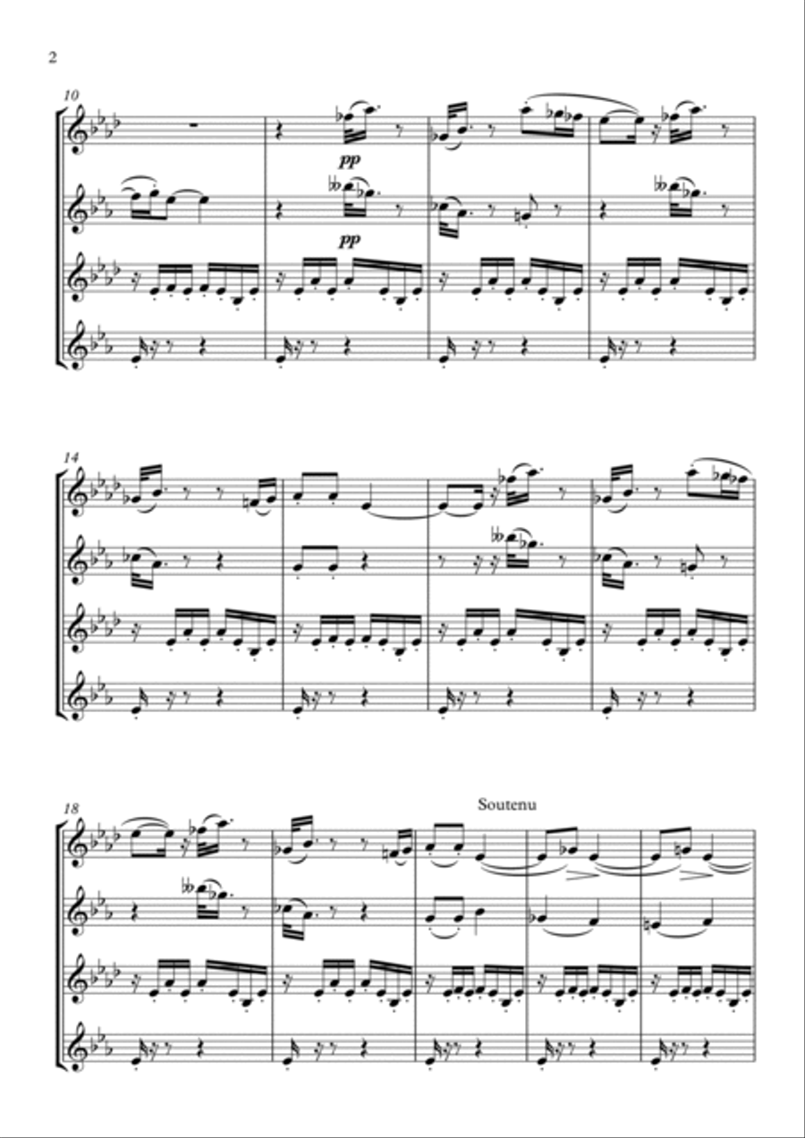 Histoires: Le petit âne blanc (The little white donkey) by Jacques Ibert - for saxophone quartet (S Histoires: Le petit âne blanc (The little white donkey) by Jacques Ibert - for saxophone quartet (S Saxophone Quartet scores gallery preview page 2