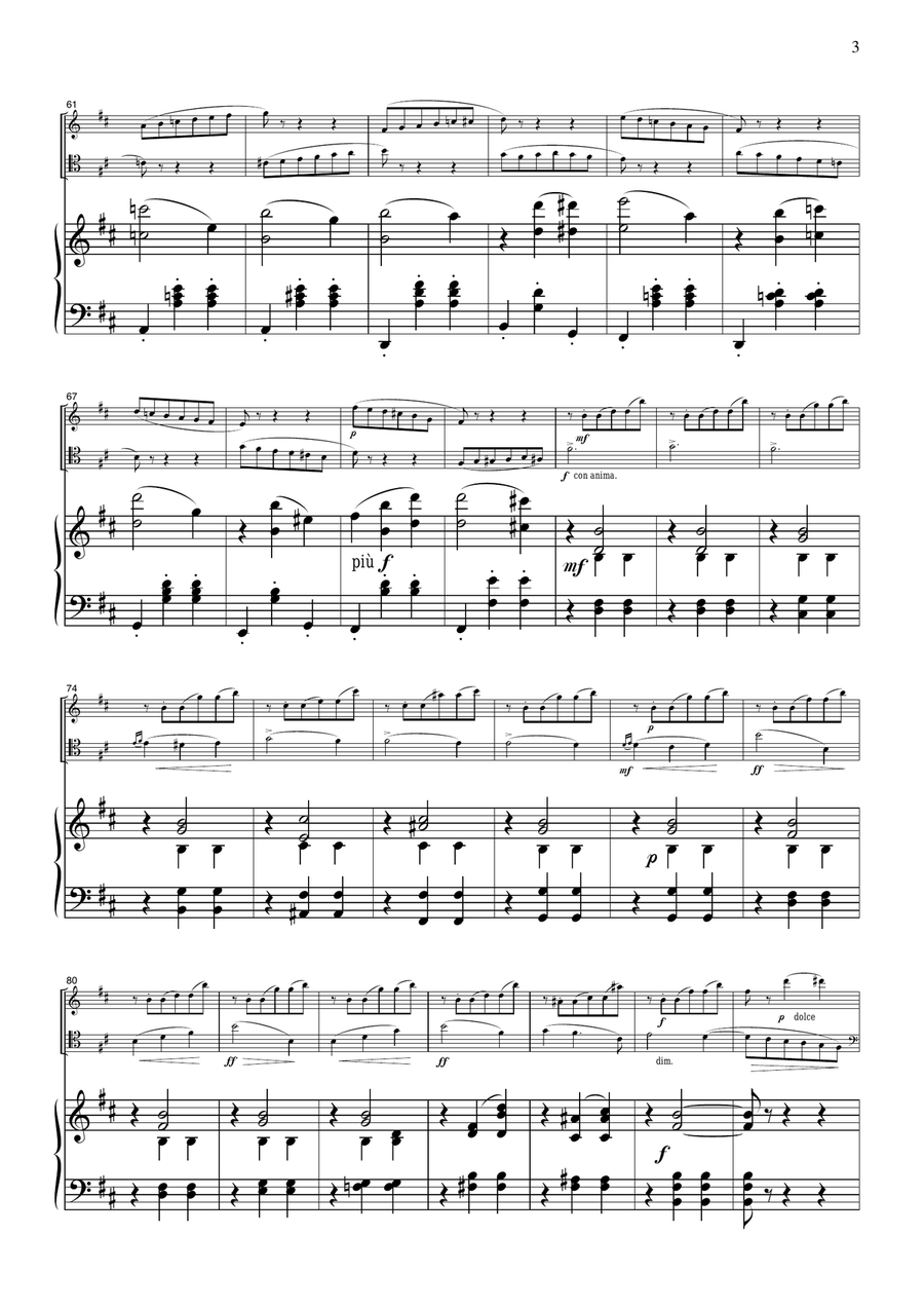 Tschaikowsky Valse des Fleurs(condensed) from The Nutcracker, for piano trio, PT004 Piano Trio scores gallery preview page 3