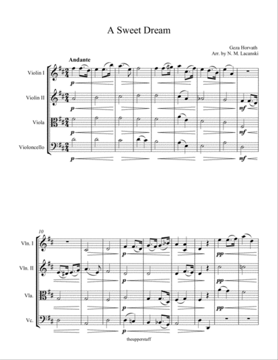 A Sweet Dream String Quartet scores gallery preview page 1