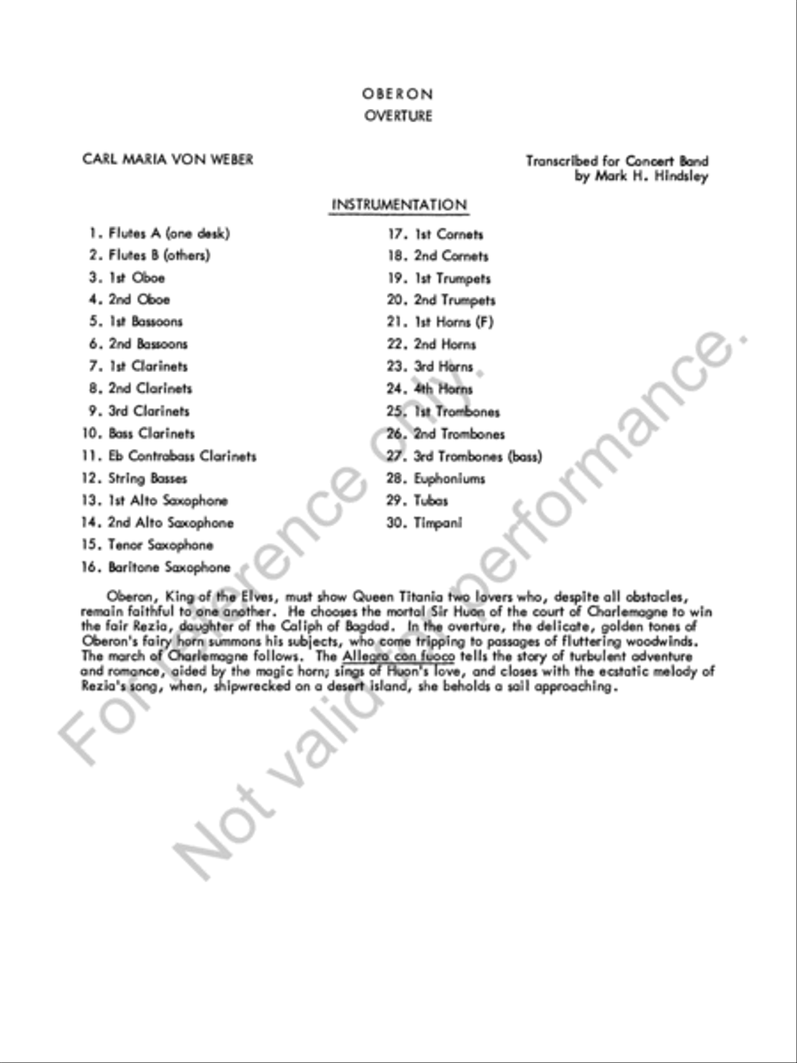 Oberon Concert Band scores gallery preview page 3