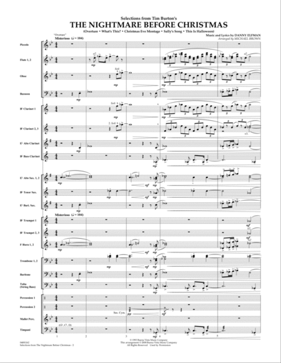 Selections from The Nightmare Before Christmas - Full Score Concert Band scores gallery preview page 2