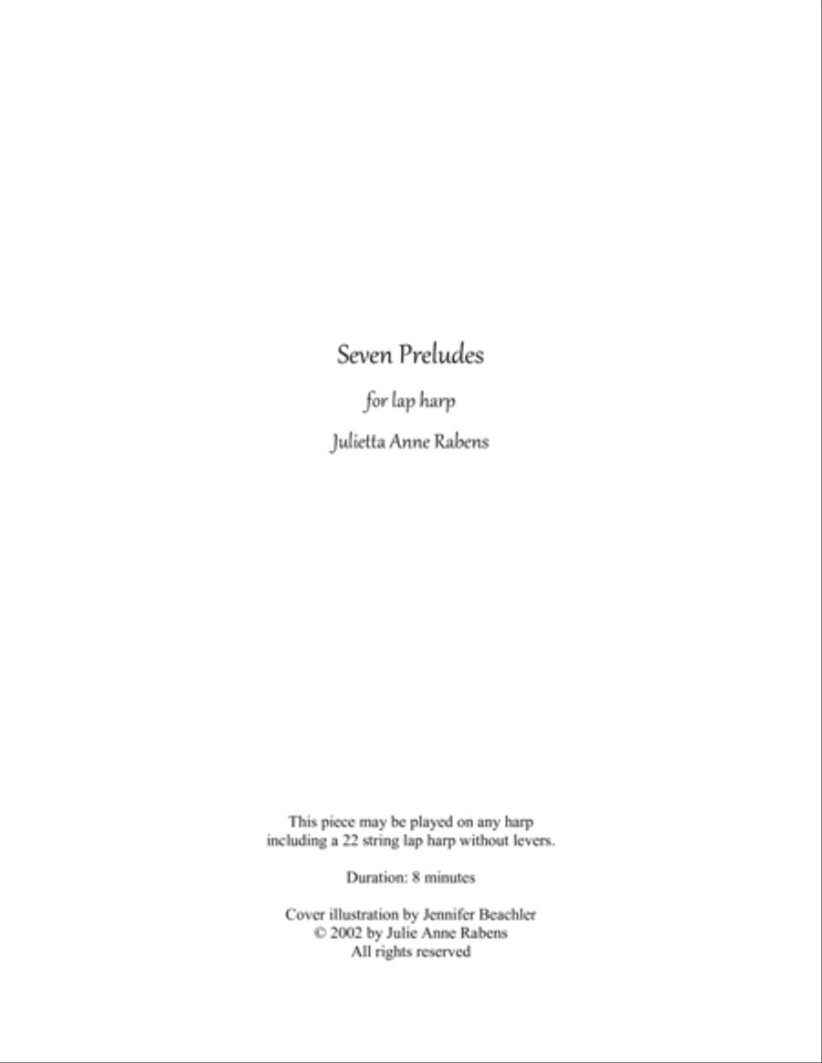 Seven Preludes for lap harp (or any harp) Lap Harp scores gallery preview page 2