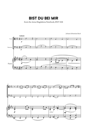 Johann Sebastian Bach - Bist du bei Mir BWV 508 (for Viola, Bassoon and Piano)