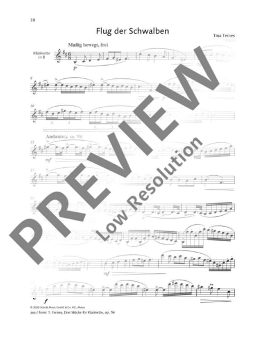 Swallows in Flight Clarinet Solo scores gallery preview page 10