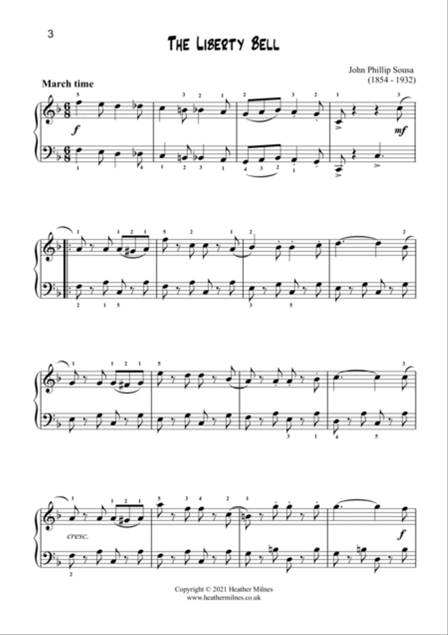 Four Vintage American Favourites - The Entertainer, The Liberty Bell, Aura Lea, Five Foot Two Easy Piano scores gallery preview page 4