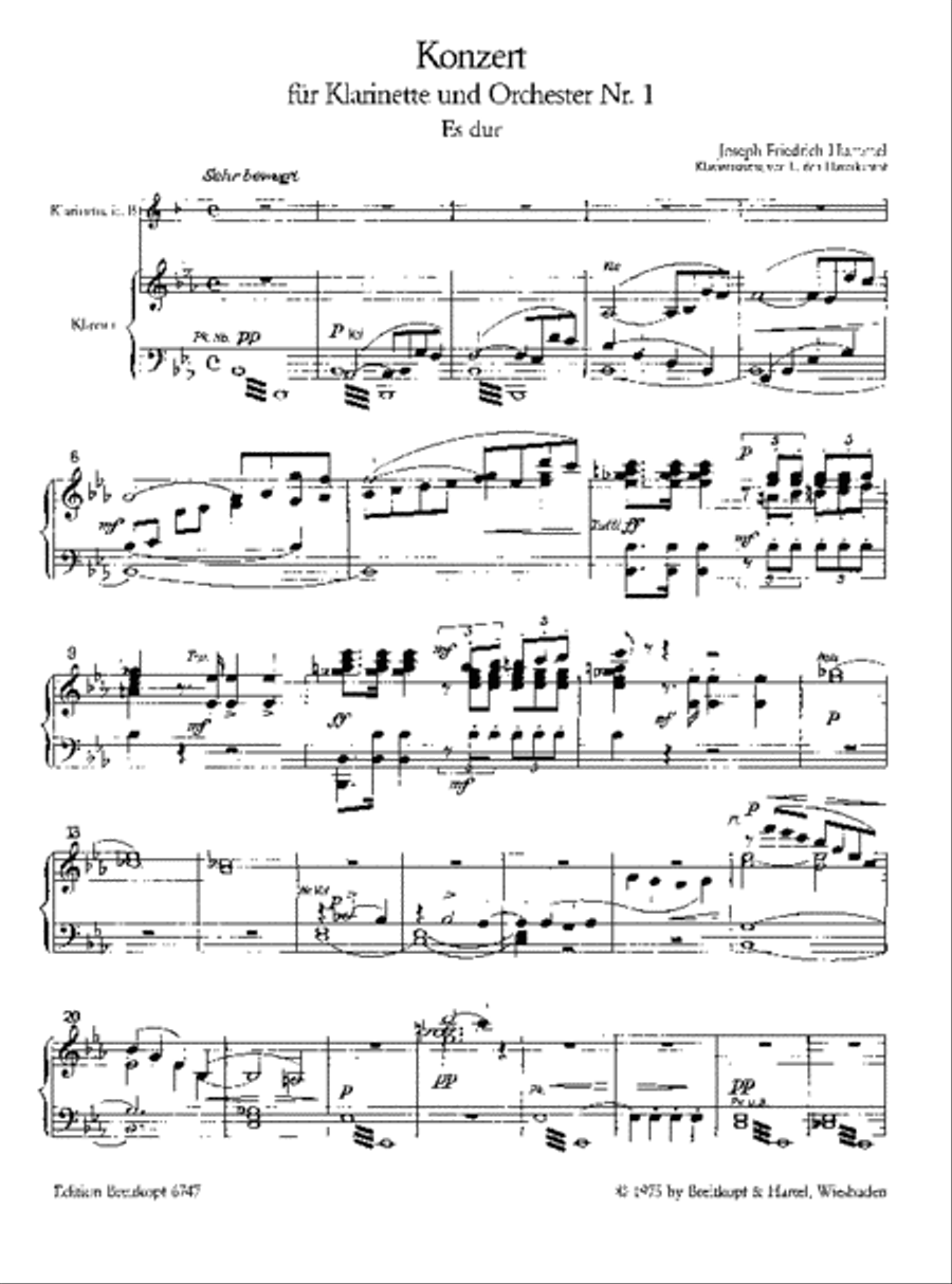 Clarinet Concerto No. 1 in Eb major Clarinet Solo scores gallery preview page 2