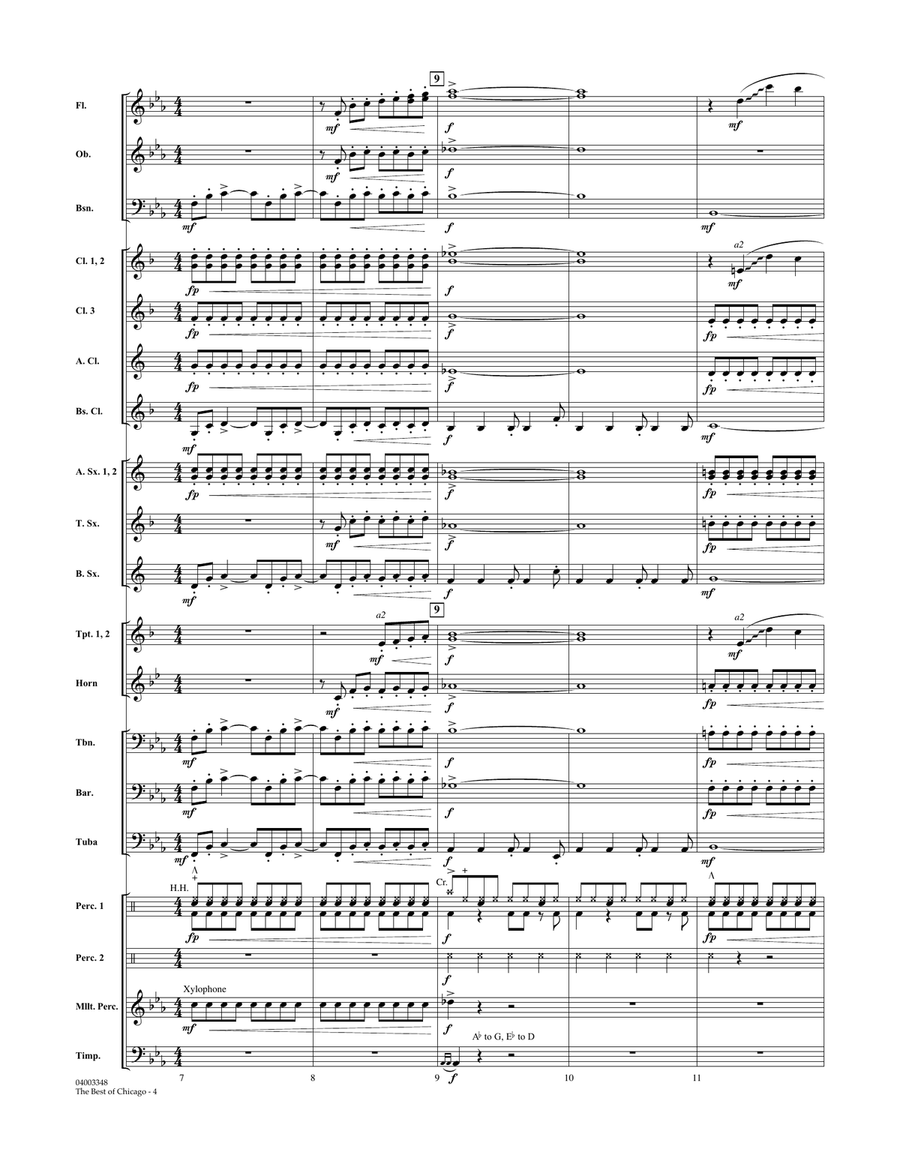 The Best Of Chicago - Conductor Score (Full Score) Concert Band scores gallery preview page 3