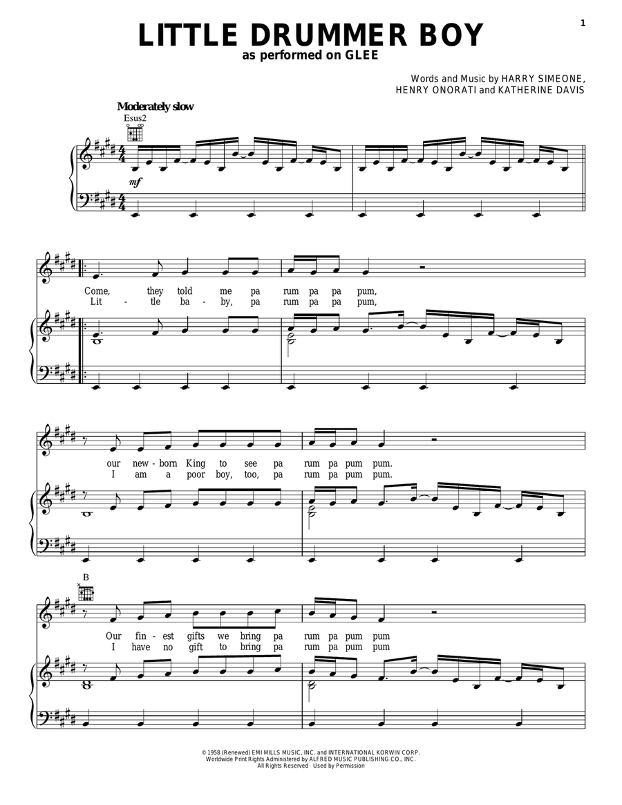 The Little Drummer Boy The Little Drummer Boy Guitar scores gallery preview page 1