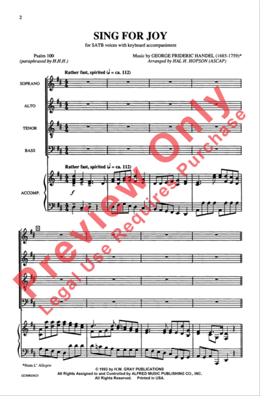 Sing for Joy 4-Part scores gallery preview page 2