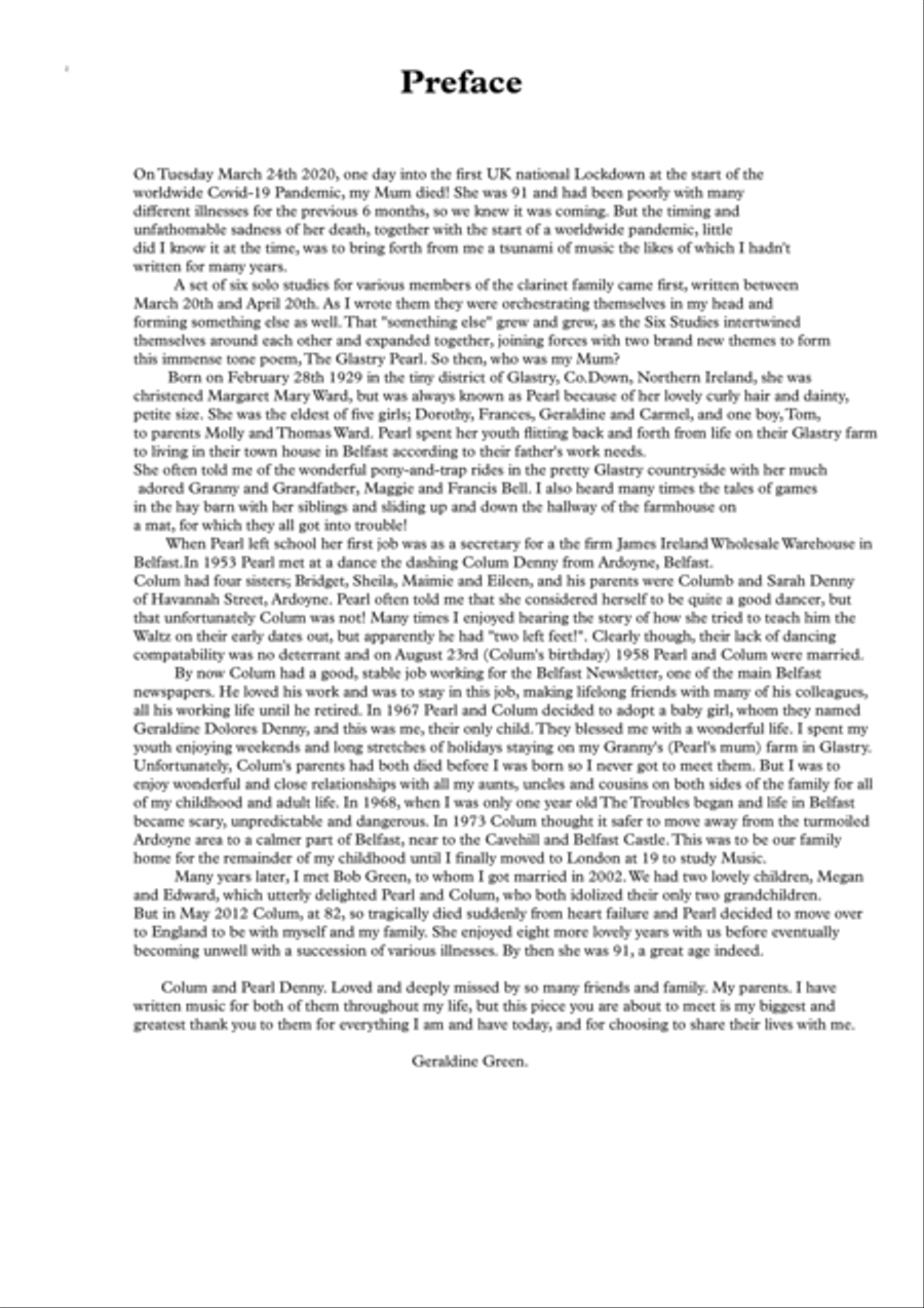 The Glastry Pearl. Tone Poem Elegy For My Mum. Full Orchestra scores gallery preview page 2