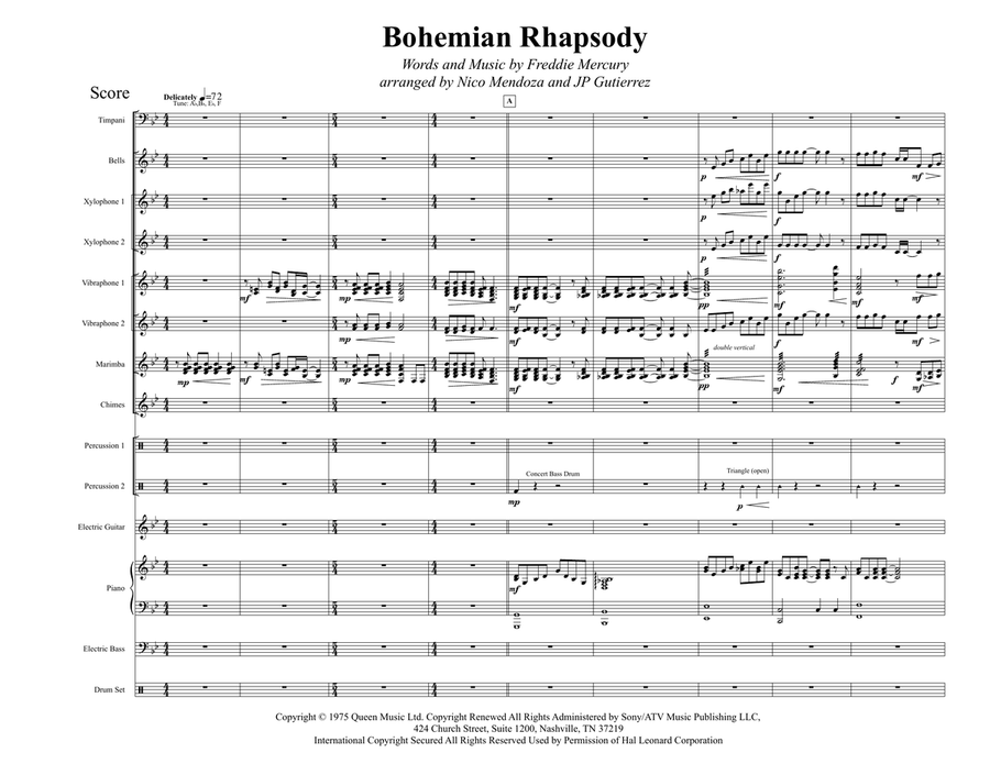 Bohemian Rhapsody School and Community scores gallery preview page 1