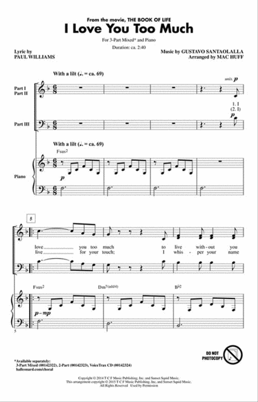 I Love You Too Much 3-Part scores gallery preview page 2