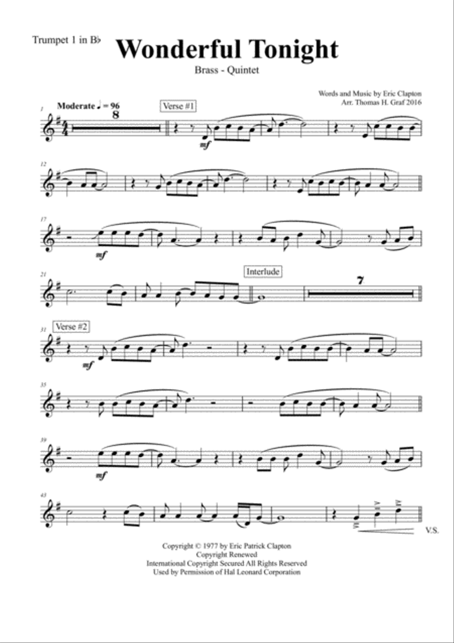 Wonderful Tonight Euphonium scores gallery preview page 5