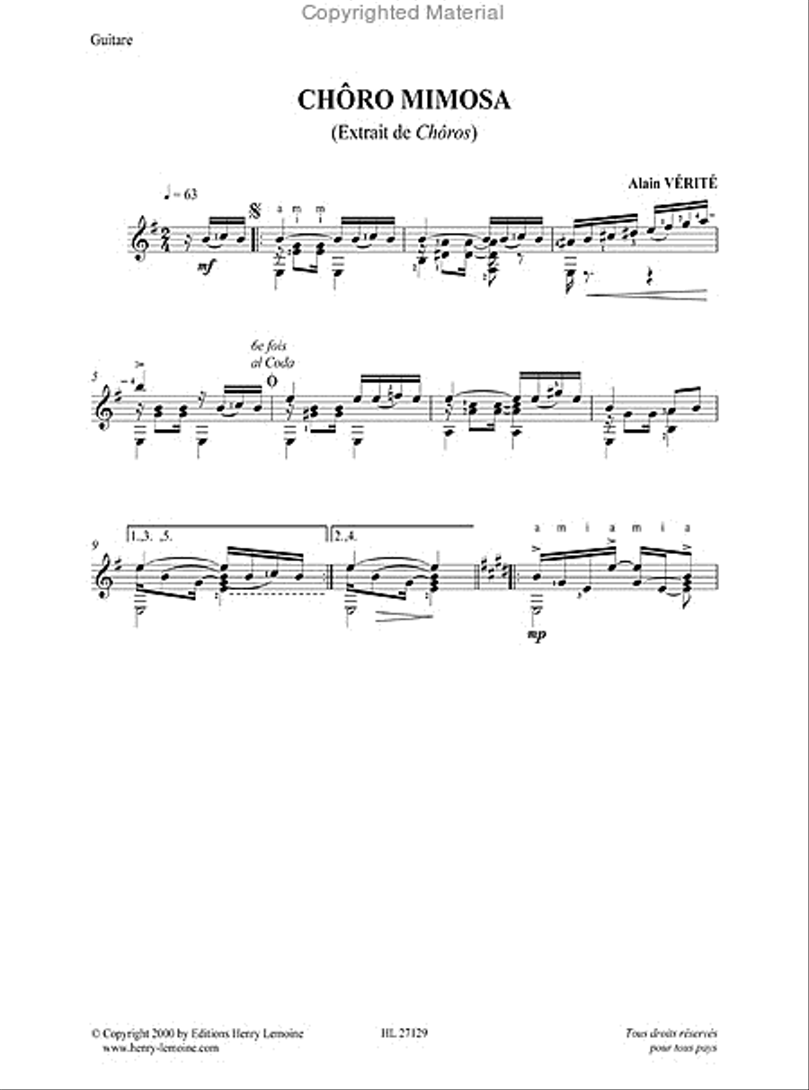 Choros Choros Acoustic Guitar scores gallery preview page 11