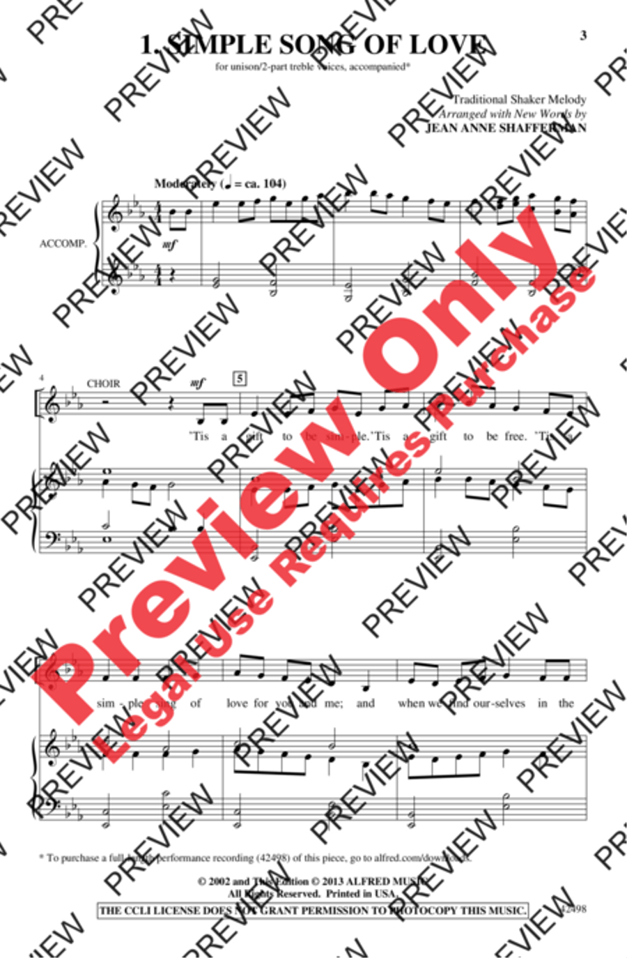 Two Simple Songs for Children 2-Part scores gallery preview page 3