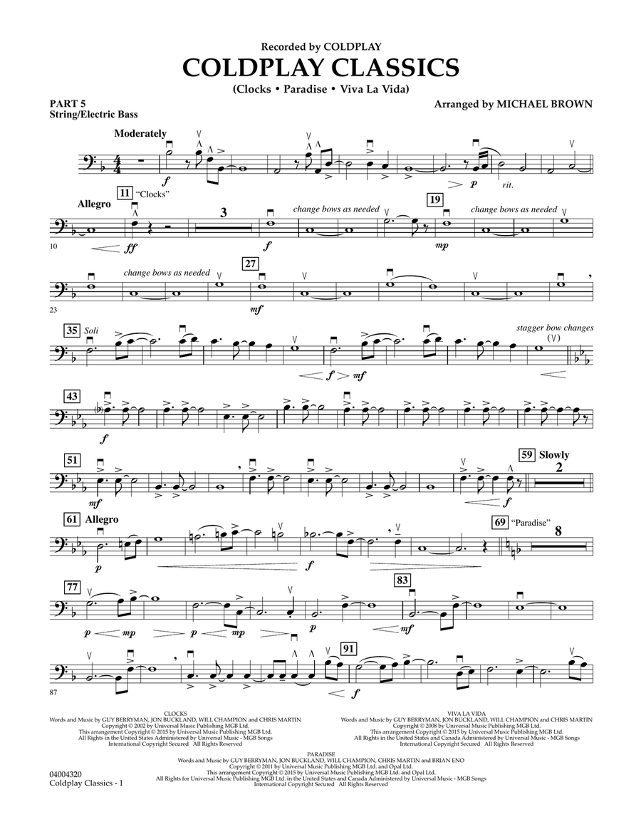Coldplay Classics - Pt.5 - String/Electric Bass