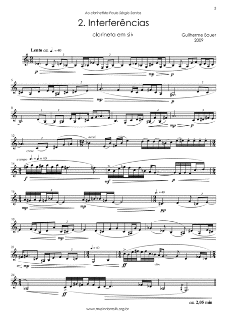 Três peças para clarineta solo Três peças para clarineta solo A Clarinet scores gallery preview page 5