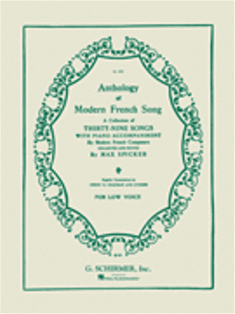 Anthology of Modern French Song (39 Songs) by Various Voice - Sheet Music