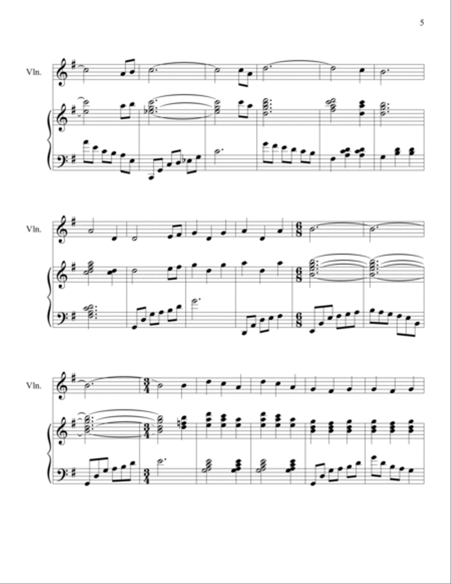 Hymn Collection for Advanced Piano & Violin Violin Solo scores gallery preview page 5