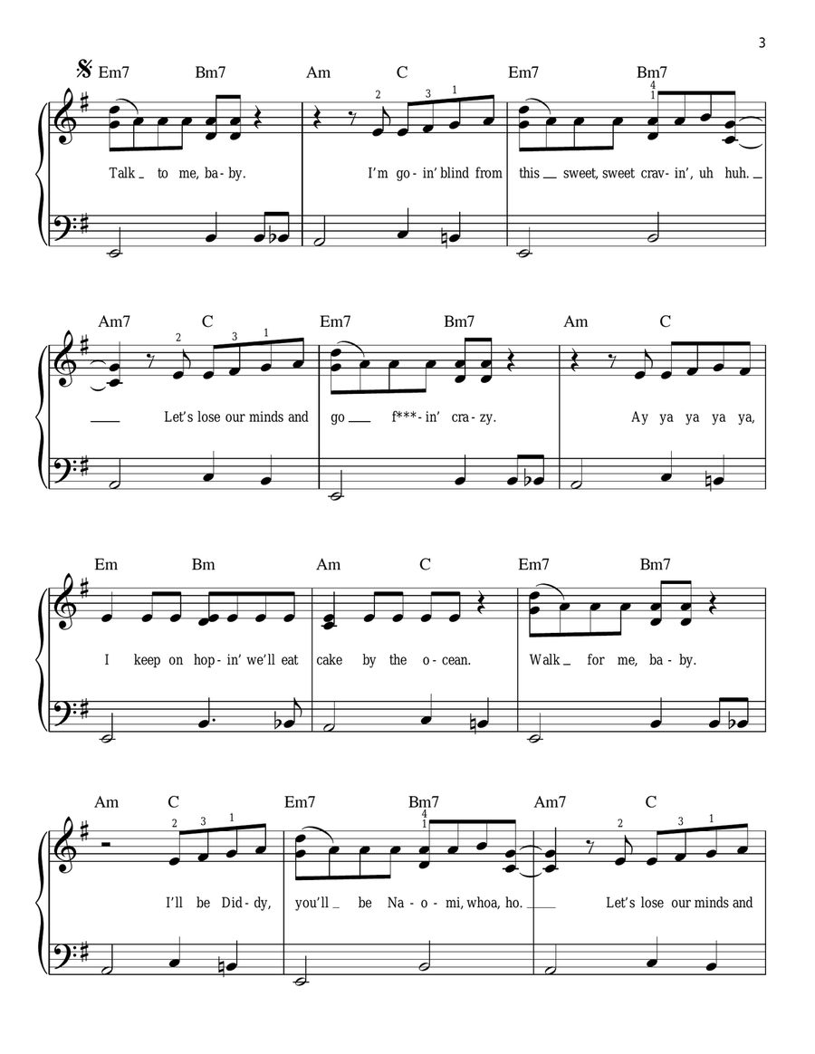 Cake By The Ocean Easy Piano scores gallery preview page 3