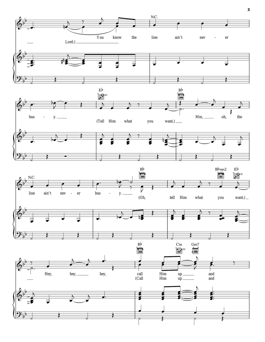 Jesus Is On The Mainline (from Black Nativity) Guitar scores gallery preview page 3