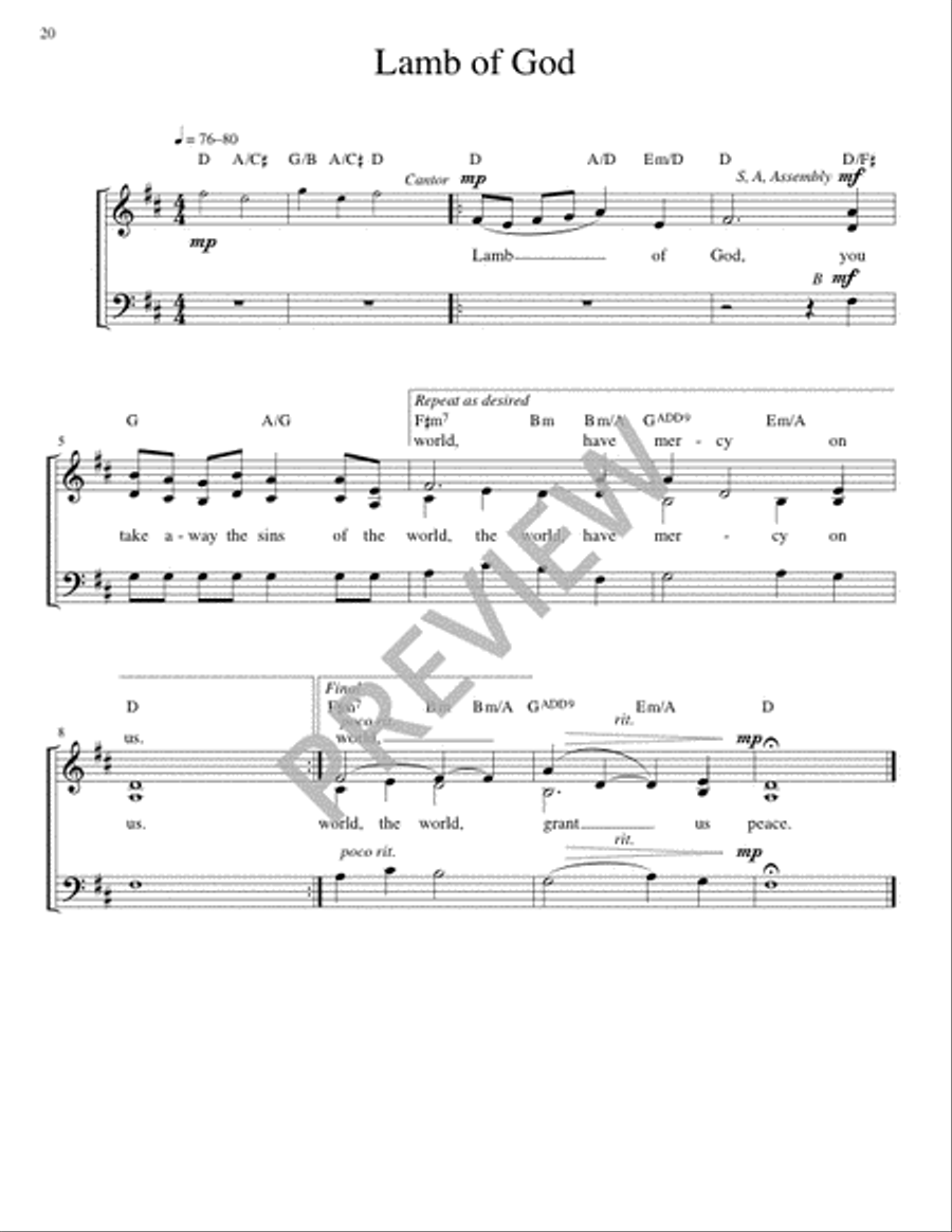 Mass of Joy and Peace - Guitar edition Guitar scores gallery preview page 20