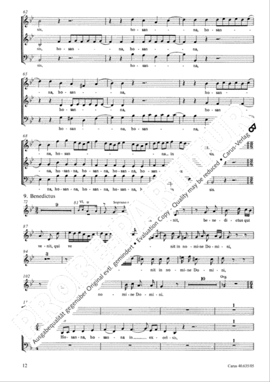 Missa civilis in B 3-Part scores gallery preview page 13