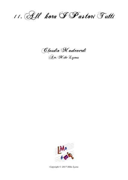 Monteverdi First Book of Madrigals - No 11. All' Hora i Pastori Tutti image number null