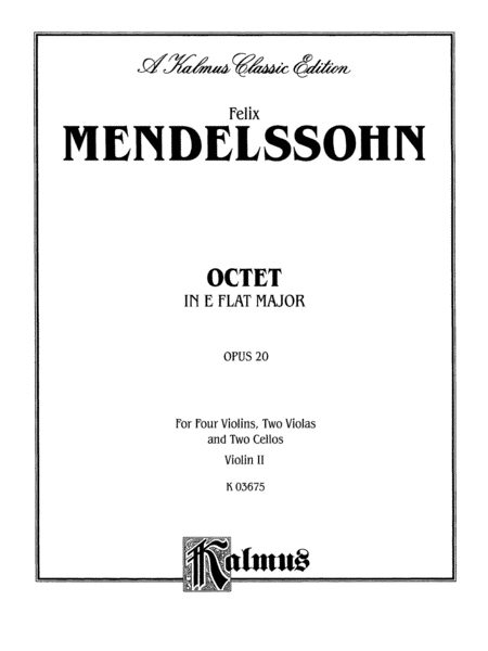 String Octet in E-Flat Major, Op. 20: 2nd Violin