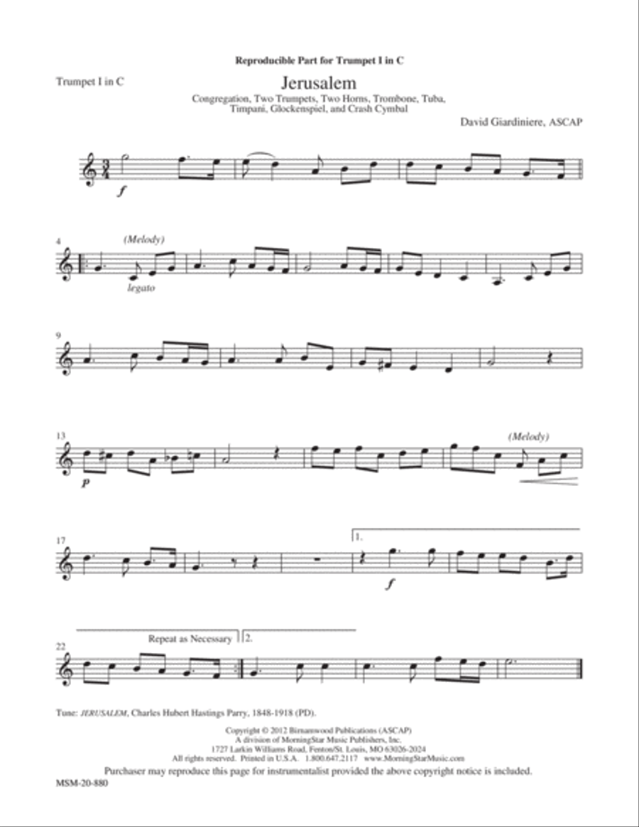Jerusalem Jerusalem Choir scores gallery preview page 6
