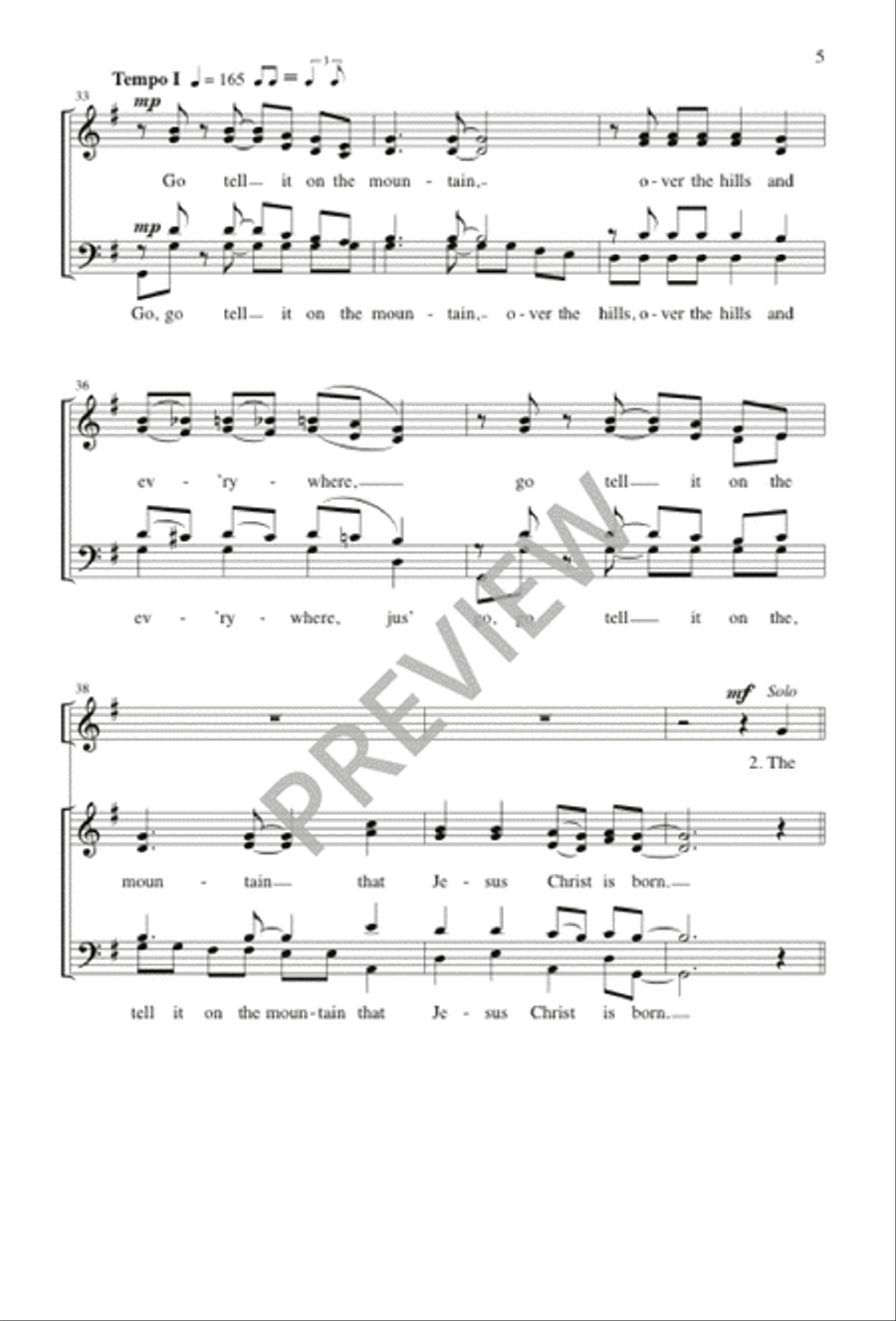 Go Tell It on the Mountain Divisi scores gallery preview page 6