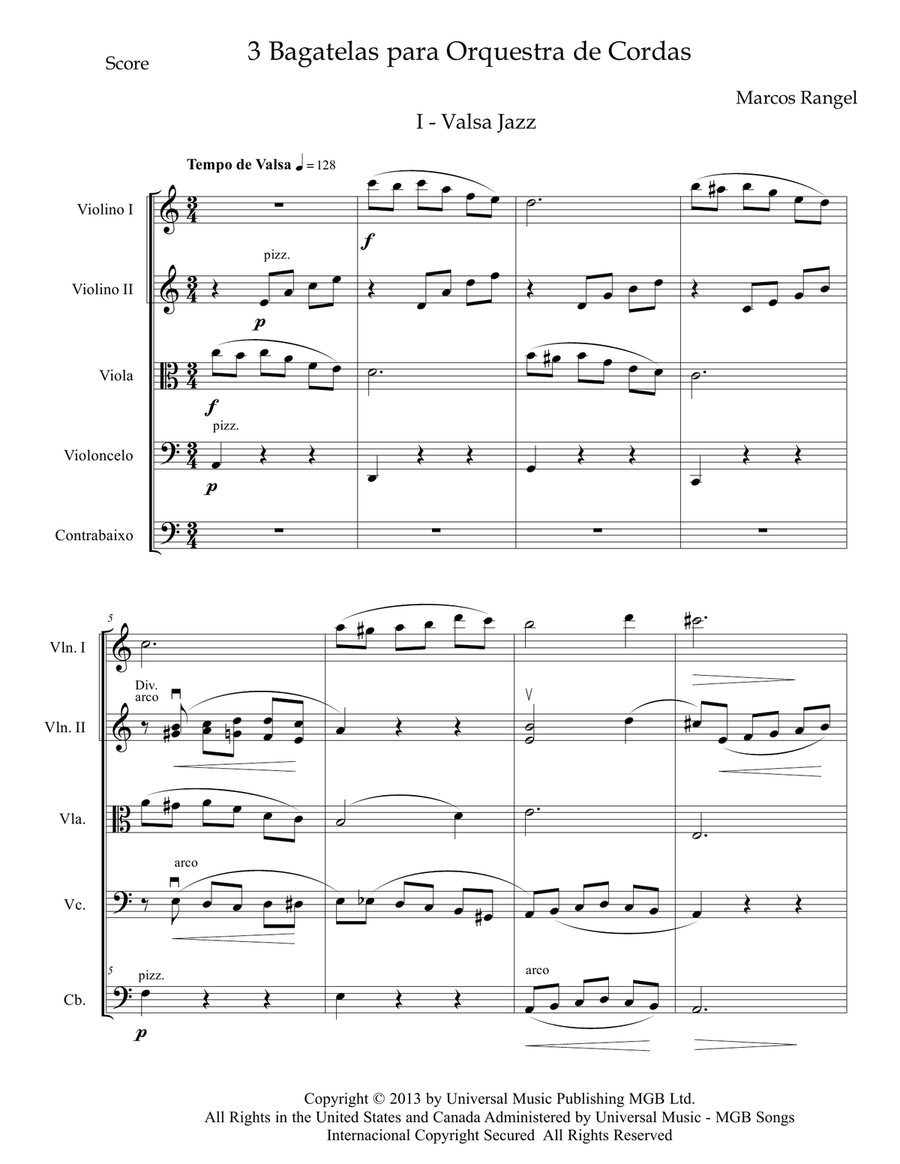 3 Bagatelas for String Orchestra Chamber Music scores gallery preview page 2
