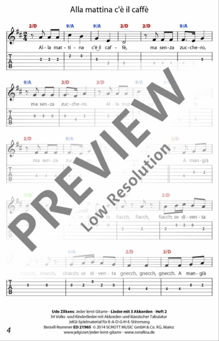 Jeder lernt Gitarre - Lieder mit 3 Akkorden Heft 2 Classical Guitar scores gallery preview page 5
