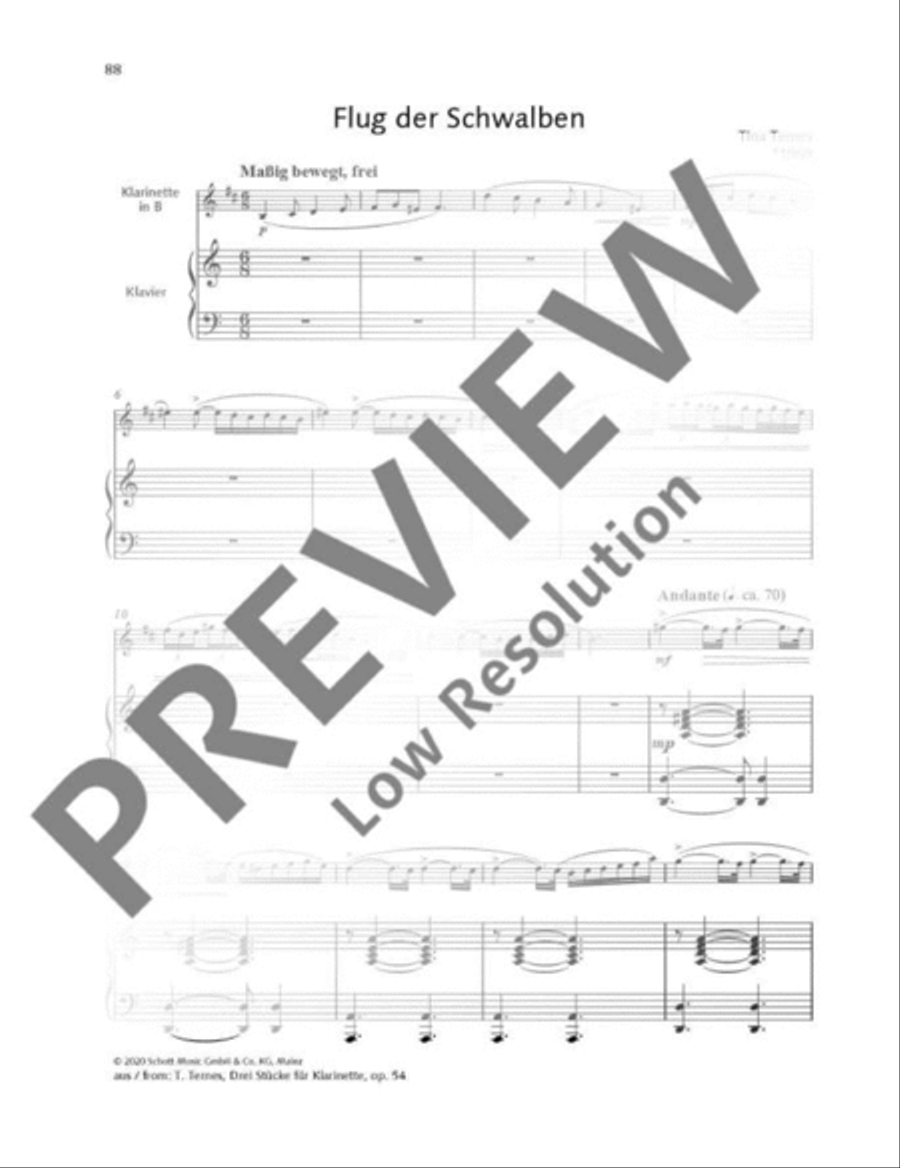 Swallows in Flight Clarinet Solo scores gallery preview page 2